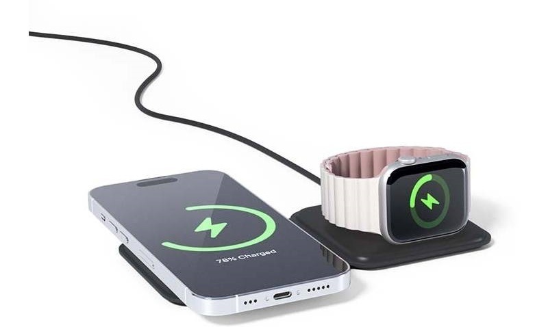 Bezdrátová nabíječka Spello by Epico 2v1 Portable Wireless, skládací černá Bezdrátová nabíječka Spello by Epico 2v1 Portable Wireless, skládací černá