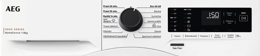 Pračka AEG ProSense™ LF5Z48BC bílá AEG LF5Z48BC ovládací panel