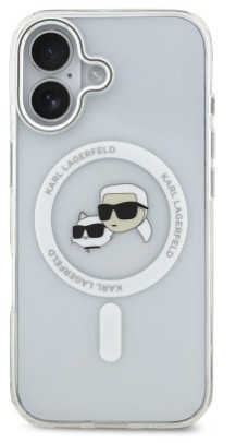 Kryt na mobil Karl Lagerfeld IML K&CH Heads Metal Frame MagSafe na Apple iPhone 17 průhledný Kryt na mobil Karl Lagerfeld IML K&CH Heads Metal Frame MagSafe na Apple iPhone 17 v průhledné barvě