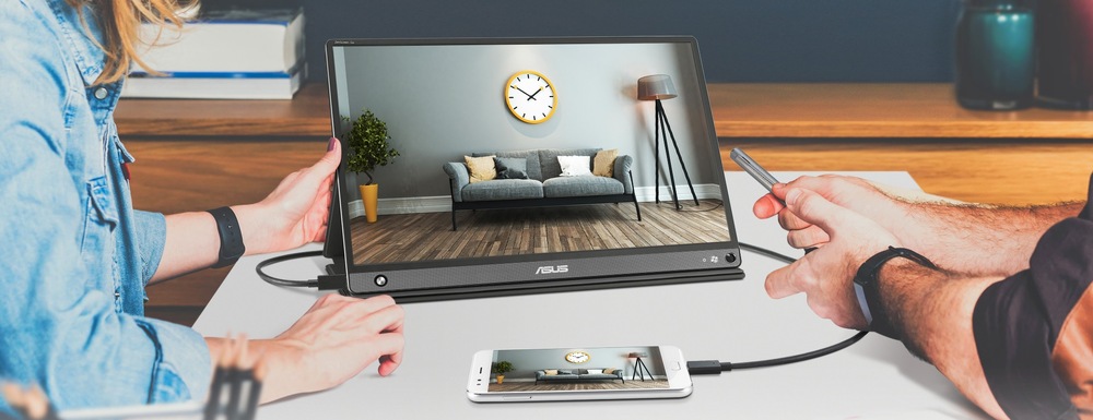 Monitor Asus ZenScreen Go MB16AHP šedý Monitor Asus ZenScreen Go MB16AHP šedý
