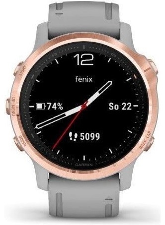 Chytré hodinky Garmin fenix6S PRO Sapphire (MAP/Music) - rosegold/šedé