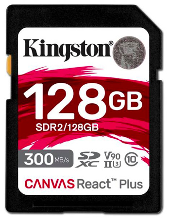 Paměťová karta Kingston Canvas React Plus 128GB SDXC UHS-II (300R/260W) Paměťová karta Kingston Canvas React Plus 128GB SDXC UHS-II (300R/260W)