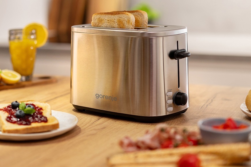 Topinkovač Gorenje T800DS stříbrný Topinkovač Gorenje T800DS, nerezová, 7 stupňů opékání