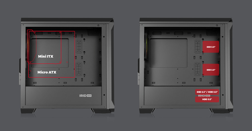 Case Genesis IRID 503 V2 ARGB černá Genesis IRID 503 V2 ARGB (NPC-1559)