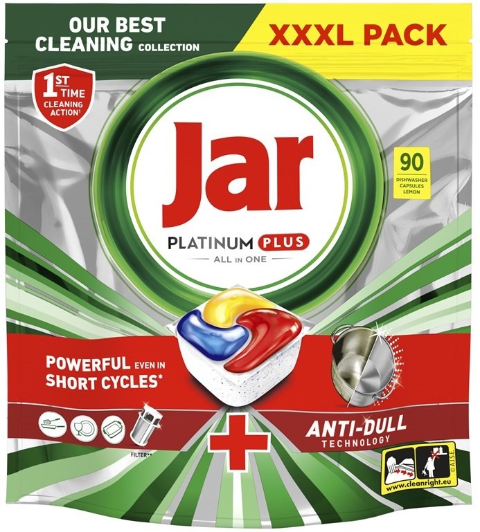 Kaplse do myčky Jar Platinum Plus All In One Lemon, 90 ks