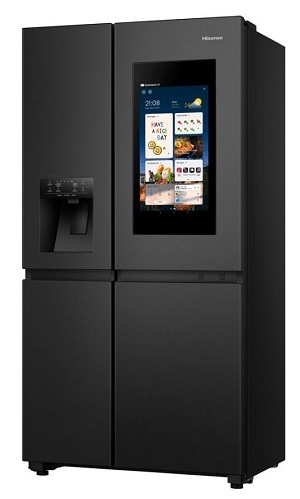Americká lednice Hisense RS9P628GPFE černá americka chladnicka Hisense RS9P628GPFE s velkym displejem na dvířkách