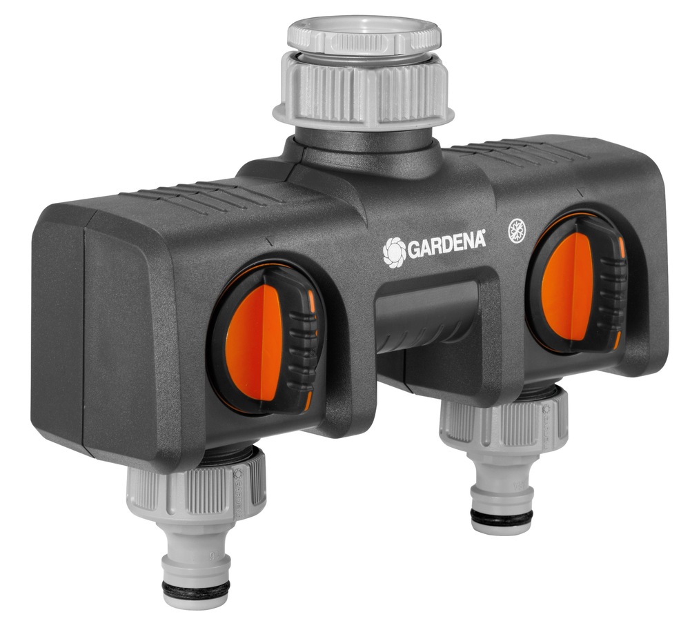 Rozdělovač Gardena 901160701 černý Dvoucestný rozdělovač Gardena 901160701