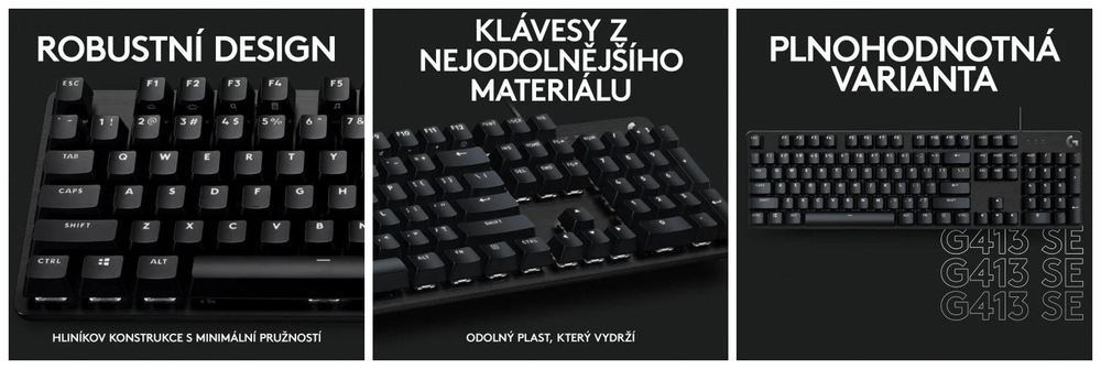 Klávesnice Logitech Gaming G413 SE, US černá Klávesnice Logitech Gaming G413 SE, US černá