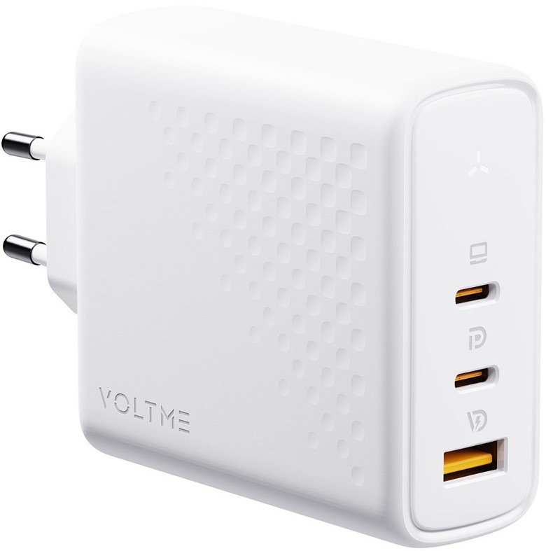 Nabíječka do sítě Voltme Revo 140 2xUSB-C, 1xUSB-A 140W - bílá