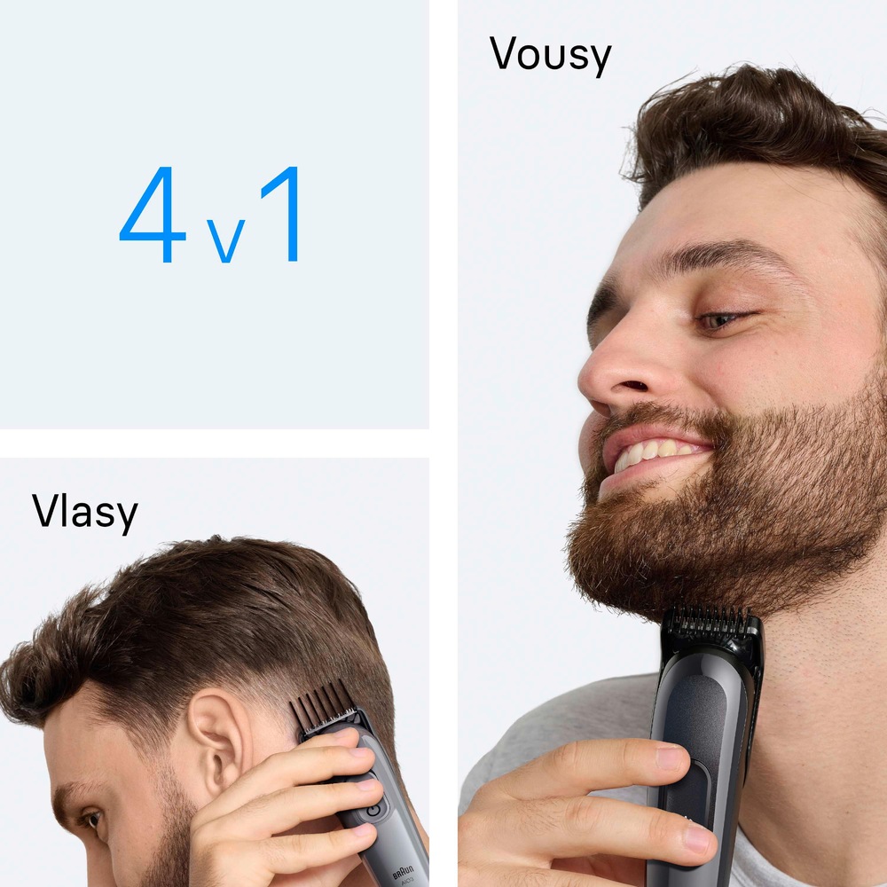 Zastřihovač multifunkční Braun Series 3 AIO3500 šedý