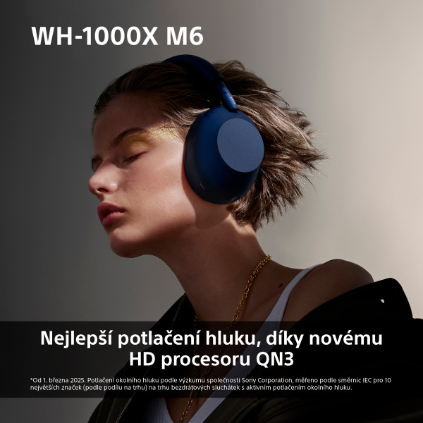Sluchátka Sony WH-1000XM6, Noise Cancelling - stříbrná