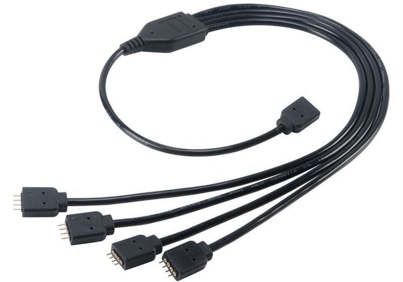 Adaptér AKASA RGB LED Splitter and extension - černý