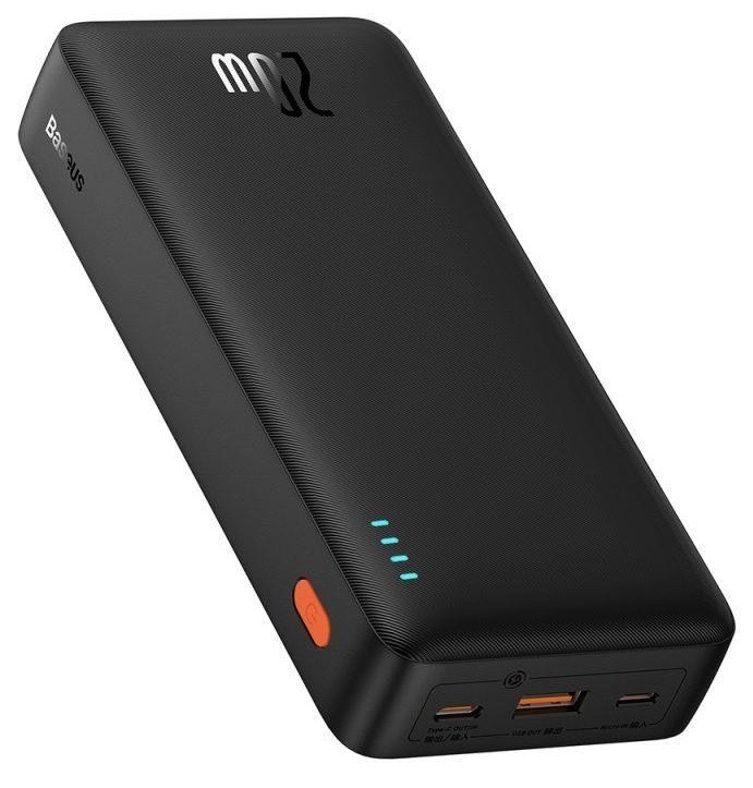 Powerbanka Baseus s kapacitou 20 000 mAh, černá barva