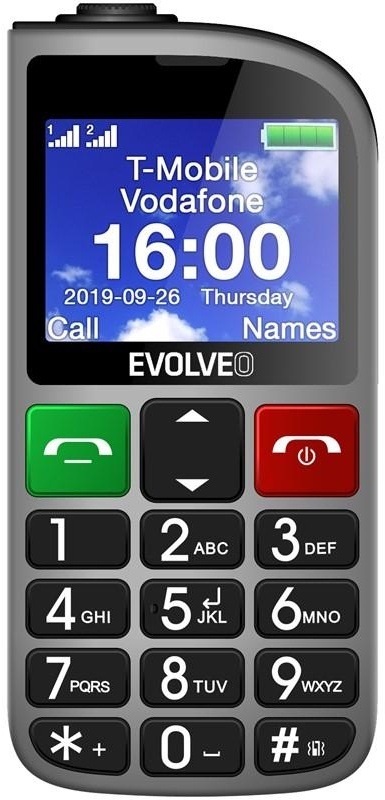 Mobilní telefon Evolveo EasyPhone FM stříbrný