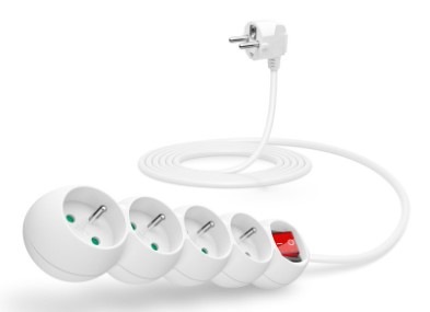 Kabel prodlužovací Connect IT 4x zásuvka, s vypínačem, 3m bílý