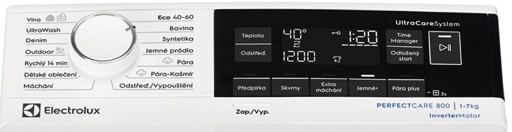 Ovládací panel Electrolux EW8T3372C řady UltraCare 800