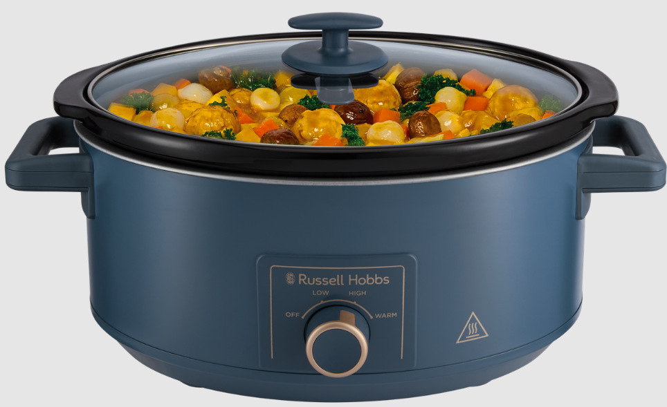 Pomalý hrnec RUSSELL HOBBS Soft Navy 28780-56 modrý Pomalý hrnec Russell Hobbs 28780-56 naplněný pokrmem připraveným pro až 8 porcí