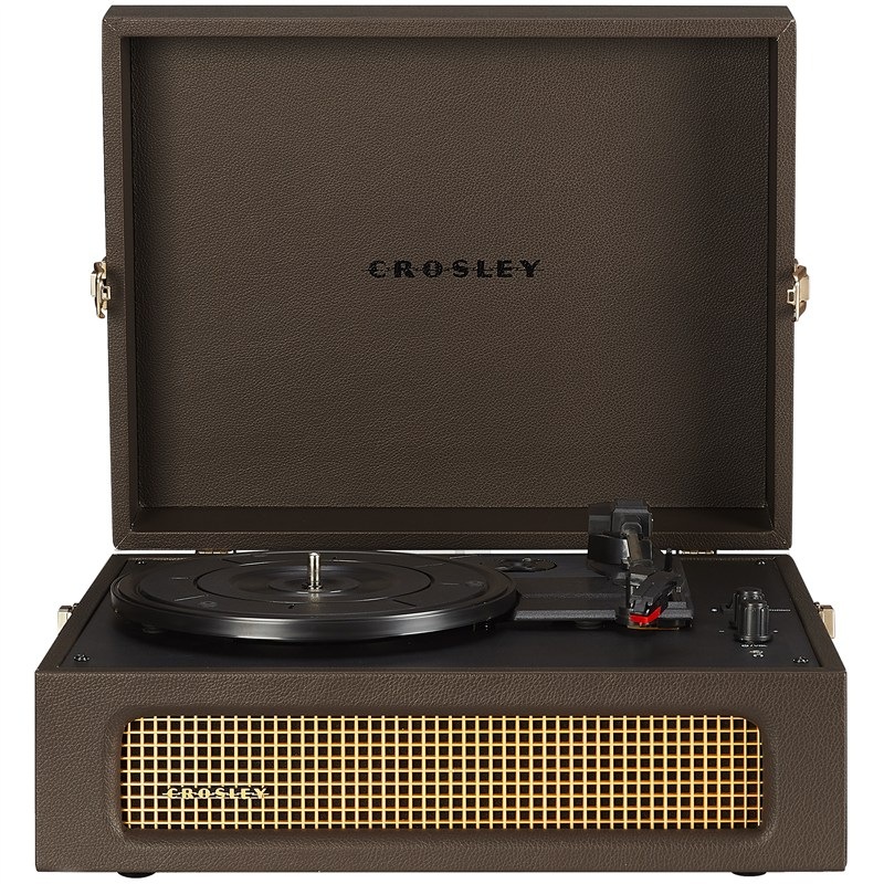Moderní gramofon Crosley Voyager BT se třemi rychlostmi přehrávání, hnědá barva