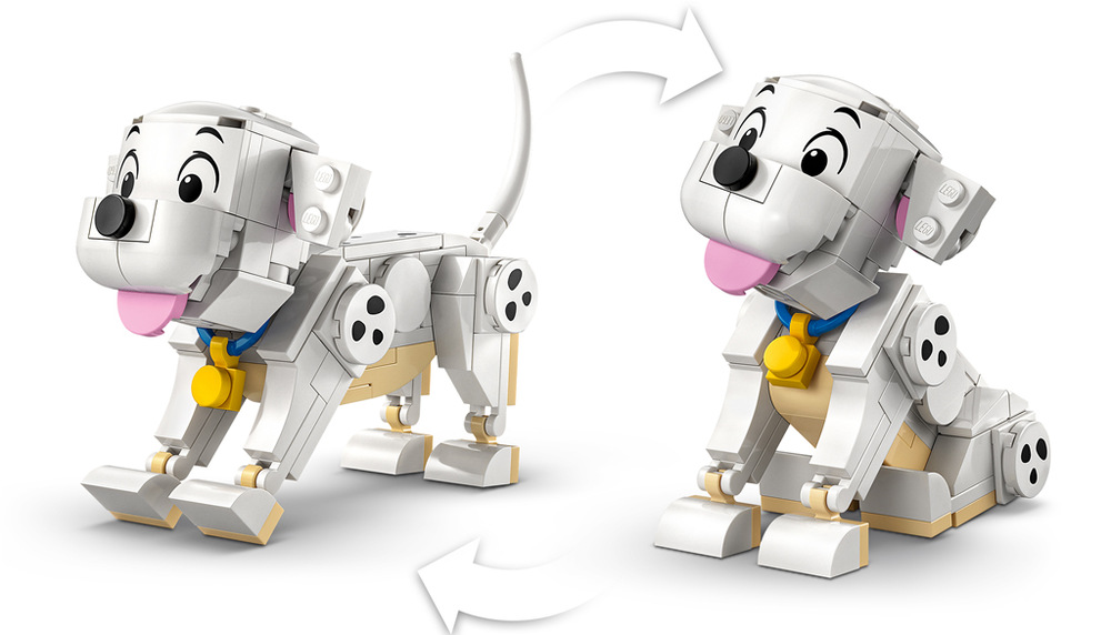 Stavebnice LEGO® │ Disney 43271 Štěňátka Štístko a Penny z filmu 101 dalmatinů Štístko a Penny potěší děti od šesti let, které milují pejsky, filmové příběhy a tvořivé hraní.