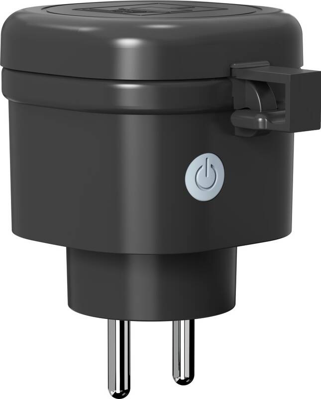 Chytrá zásuvka IMMAX NEO LITE Smart, venkovní, s kolíkem, typ E, IP44, Wi-Fi černá