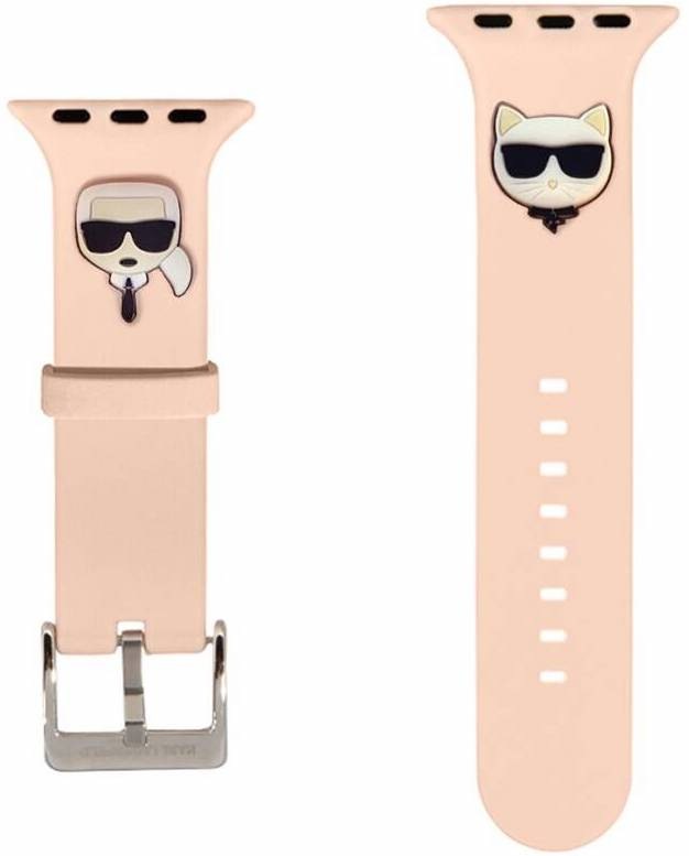 Řemínek Karl Lagerfeld Karl and Choupette na Apple Watch 38/40/41mm růžový