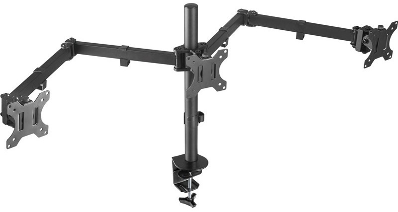 Držák TV STELL Triple na 3 monitory 13" až 27", nosnost 3x7 kg - černý