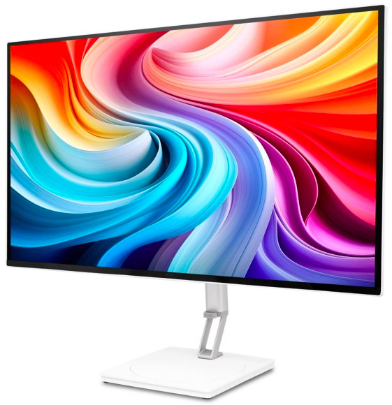 Monitor Acer CE270U X 26,5" z pravého předního pohledu s tenkými rámečky displeje