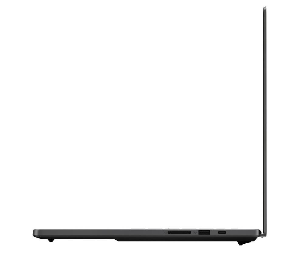 Otevřený notebook Asus ROG Zephyrus G16 z profilu