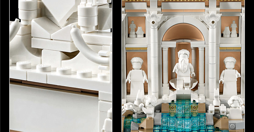 Stavebnice LEGO Architecture přibližuje Fontánu di Trevi jako propracovaný architektonický model z kostek LEGO