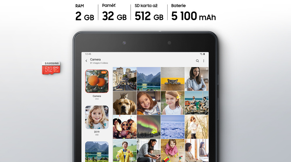 Dotykový tablet Samsung Galaxy Tab A 8.0 Wi-Fi černý