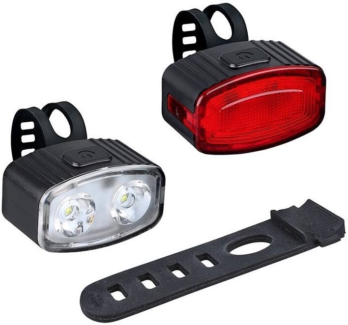 Svítilna Solight WN47, Set nabíjecích cyklo svítilen, 160lm přední, zadní červená, Li-Ion, USB černá