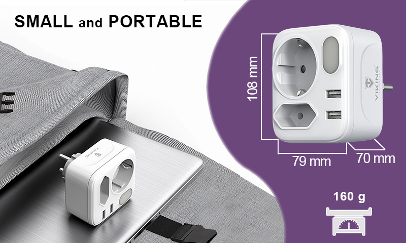 Rozbočovací zásuvka Viking AC22, 2x zásuvka, 2x USB bílá Rozbočovací zásuvka Viking AC22, 2x zásuvka, 2x USB bílá