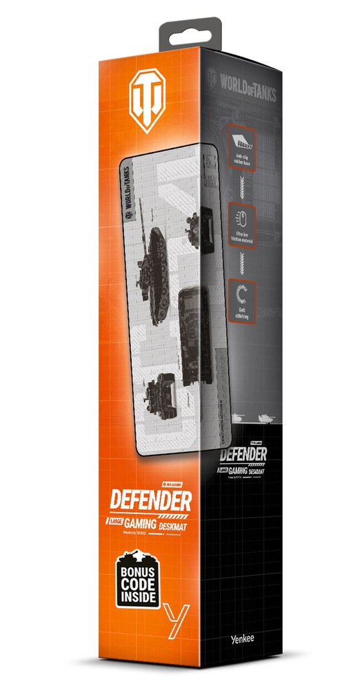 Podložka pod klávesnici a myš YENKEE YPM WT90 Defender, 90 × 40 cm - World of Tanks šedá Yenkee YPM WT90 Defender