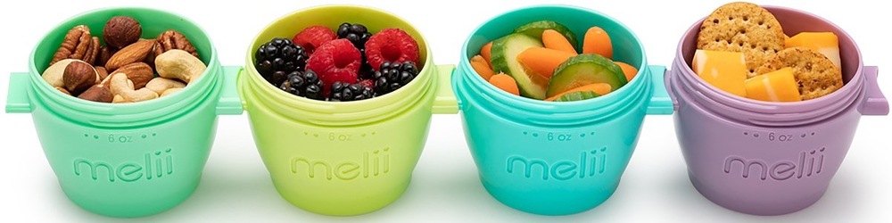 Kelímek Melii Snap&Go 177 ml, 4 ks modrý/zelený/fialový