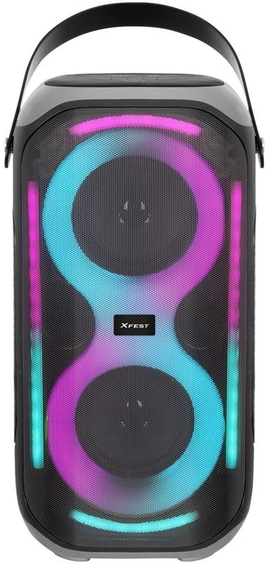 Party reproduktor Trevi XFest XF 225 W s RGB podsvícením, pohled zepředu.