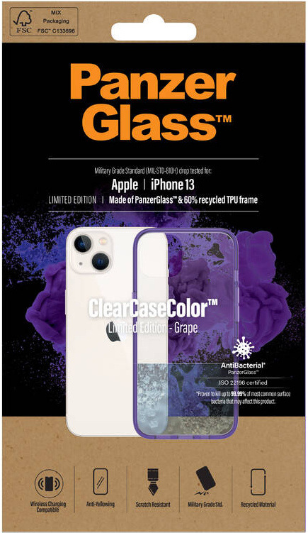 Kryt na mobil PanzerGlass ClearCaseColor na Apple iPhone 13 modrý/průhledný