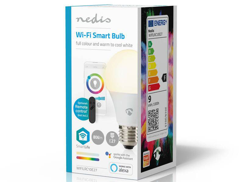 Chytrá žárovka Nedis SmartLife klisik, Wi-Fi, E27, 806 lm, 9 W, RGB / Teplá - studená bílá