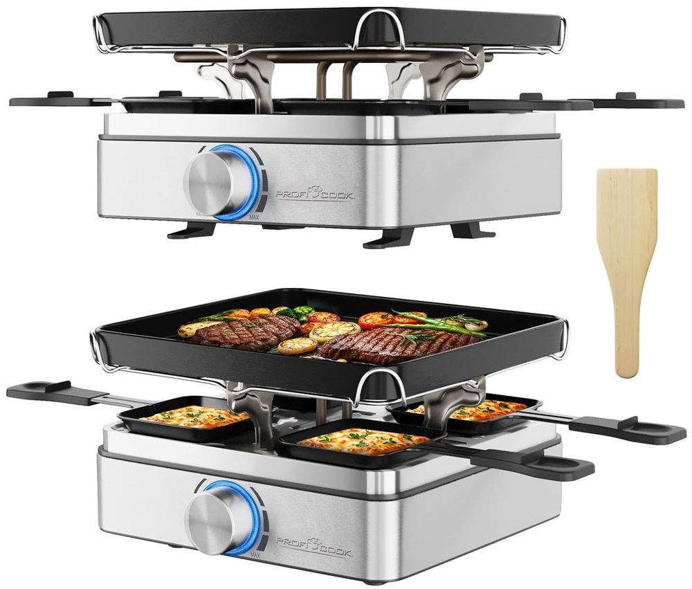 Gril Profi Cook RG 1301 nerez Ukázka veškerého příslušenství grilu ProfiCook RG 1301