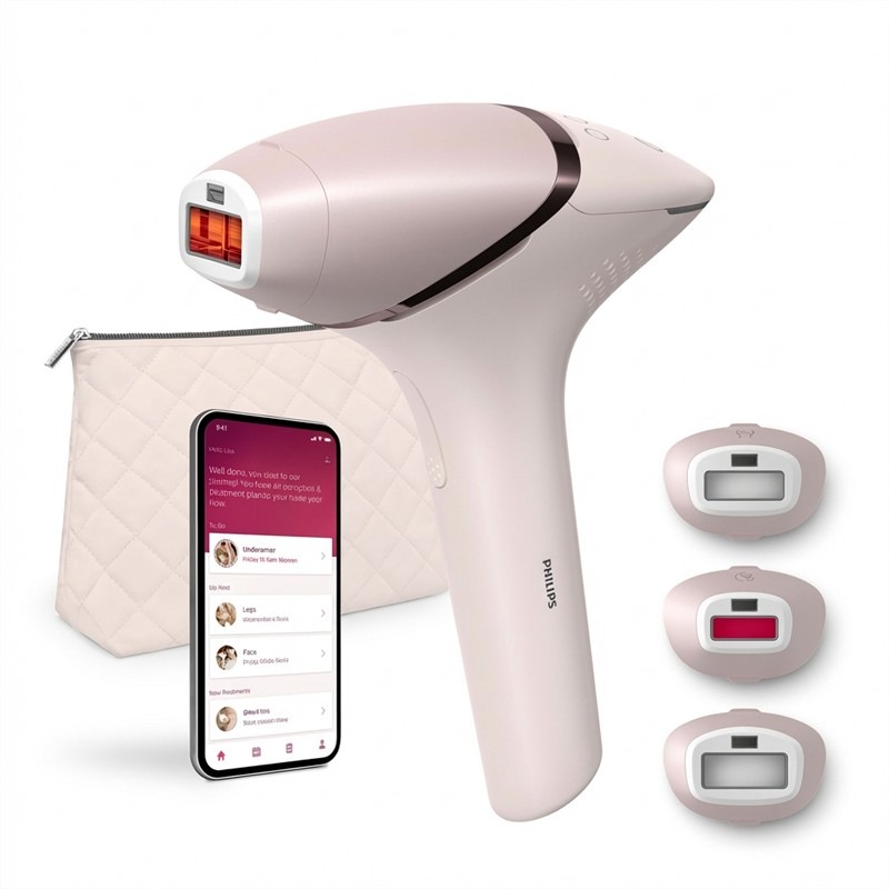 Philips Lumea Series 9900 BRI953/02 s mobilem, taštičkou a se 3 nástavci.