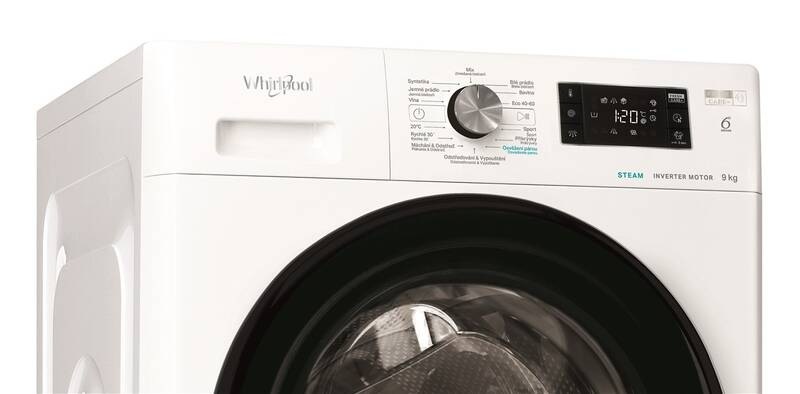 Pračka Whirlpool FFB 9489 BV CS bílá Pračka Whirlpool FFB 9489 BV CS, volně stojící, předem plněná, bílá, český panel