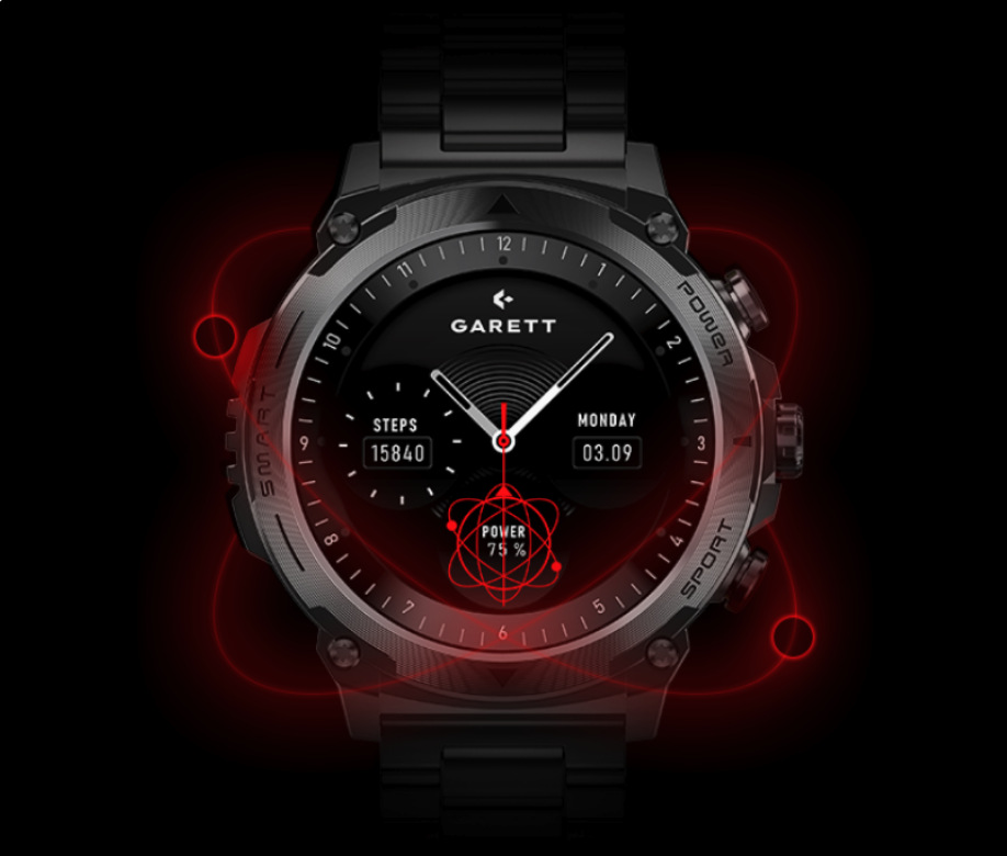 Chytré hodinky Garett Atom stříbrné