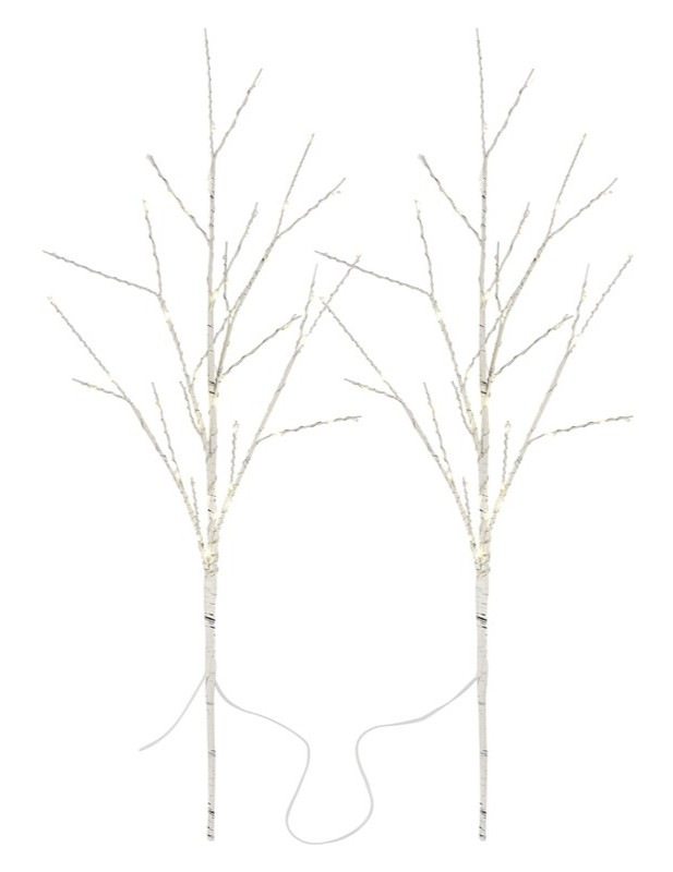 LED dekorace EMOS 2x březová větvička, 60 cm, 100LED, venkovní i vnitřní, teplá bílá, časovač