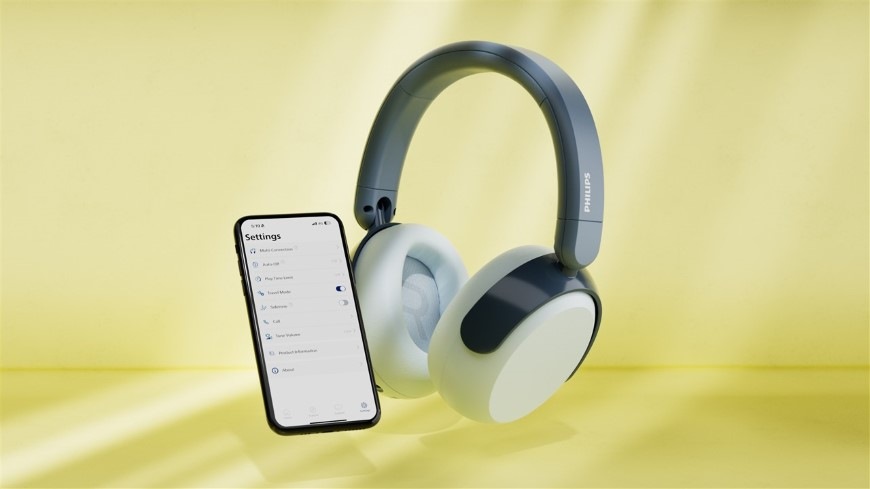 Sluchátka Philips Dětská TAK5500RT modrá Sluchátka Philips TAK5500AL a smartphone s mobilní aplikací pro rodiče