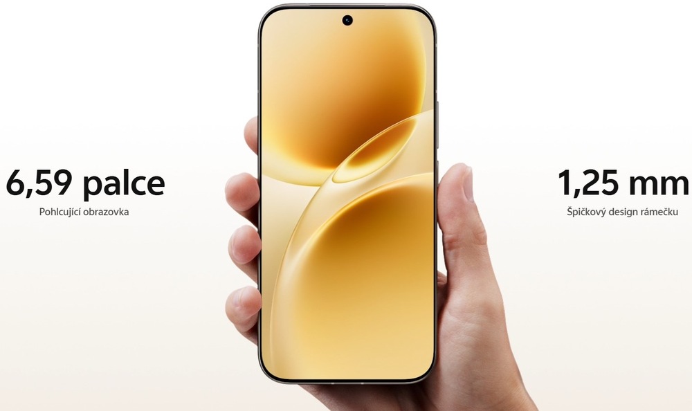 Mobilní telefon Vivo V70 5G 8 GB/256 GB s elegantním štíhým tělem a nízkou hmotnosti se velmi dobře používá.