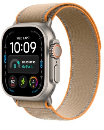 Chytré hodinky Apple Watch Ultra 4 GPS + Cellular 49 mm přírodní titan, pískový trailový tah - S/M