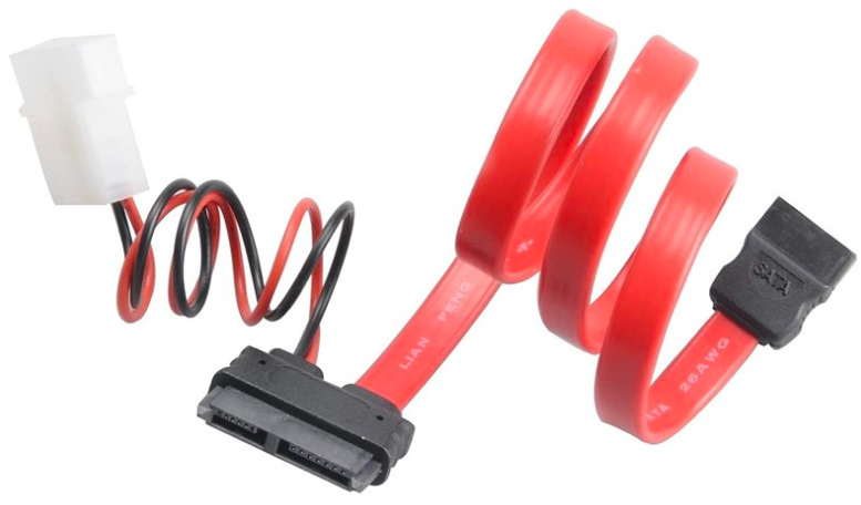 AKASA kabel SATA kombinovany kabel pro připojení slim DVD a BR mechanik, 40cm