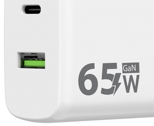 Nabíječka do sítě WG GaN, 2xUSB, USB-C PD 65W+USB-A QC3.0 18W + USB-C kabel 1m Nabíječka do sítě WG GaN, 2xUSB, USB-C PD 65W+USB-A QC3.0 18W + USB-C kabel 1m