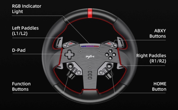 PXN VD4 Bundle obsahuje volant o průměru 280 mm