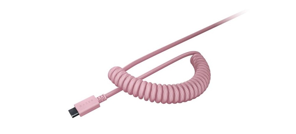 Klávesy Razer PBT Keycap + Coiled Cable Upgrade Set - US/UK růžové Klávesy Razer PBT Keycap + Coiled Cable Upgrade Set - US/UK růžové