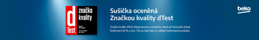 Set výrobků Beko B3WFU48415WWES + B3T42242 bílý Sušička prádla Beko Beyond B3T42242, dTest ocenění